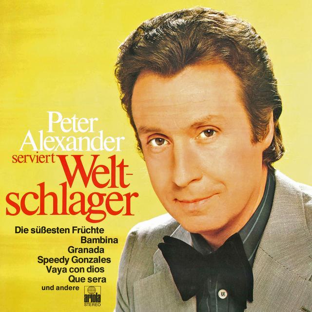 Album cover art for Peter Alexander serviert Weltschlager